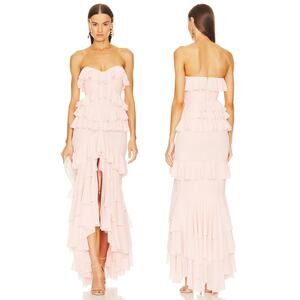 Michael Costello x REVOLVE Oleksandra Strapless Gown Ruffle Prom Hoco Party Sz S